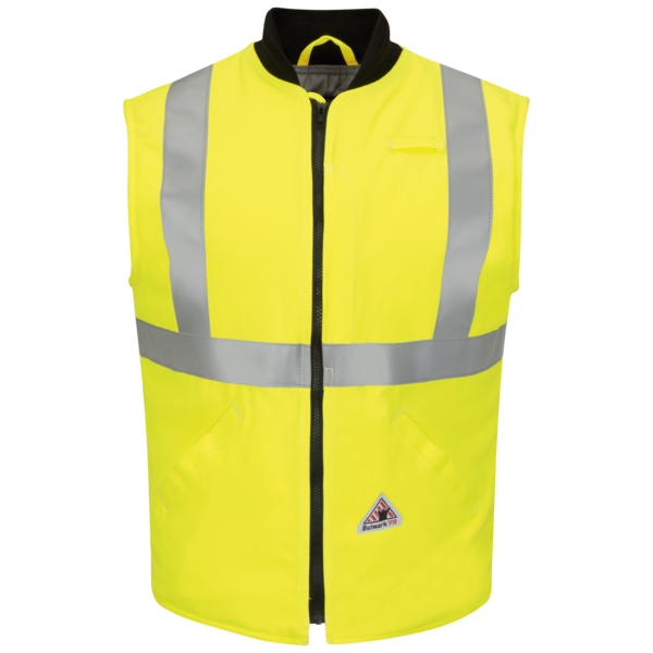 Bulwark Hi-Vis Insulated FR Vest with Reflective Trim in Hi-Vis Yellow